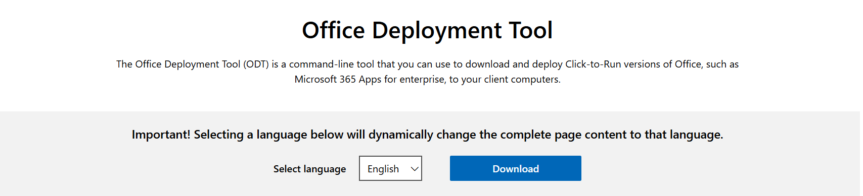Download Office Deployment Tool